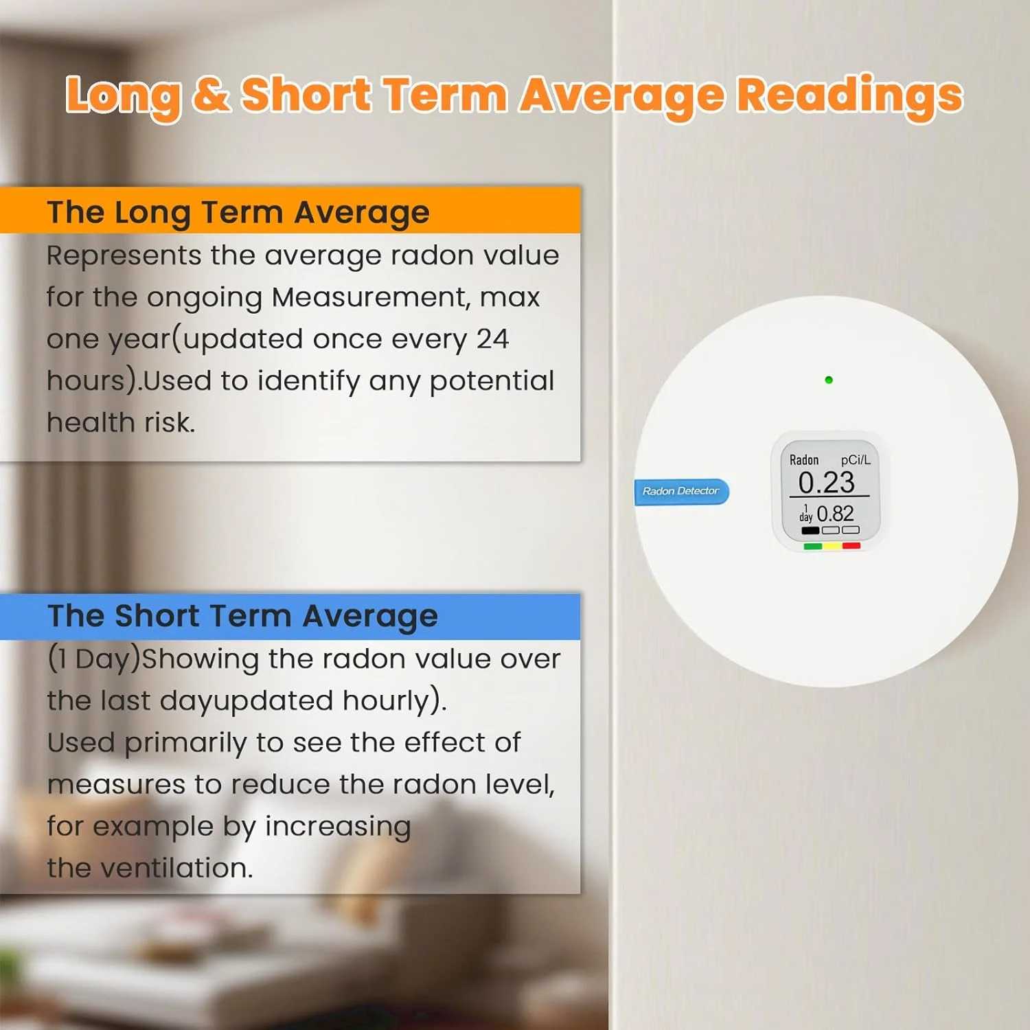 دستگاه رادون سنج Zegrox برای خانه، تستر قابل حمل رادون، سبک وزن، استفاده آسان، تستر رادون با صفحه نمایش E-Ink، بدون نیاز به پرداخت هزینه آزمایشگاه، با 3 باتری AAA، Bq/m3 و pCi/L اختیاری، سفید دستگاه رادون سنج Zegrox برای خانه، تستر قابل حمل رادون، سبک وزن، استفاده آسان، تستر رادون با صفحه نمایش E-Ink، بدون نیاز به پرداخت هزینه آزمایشگاه، با 3 باتری AAA، Bq/m3 و pCi/L اختیاری، سفید