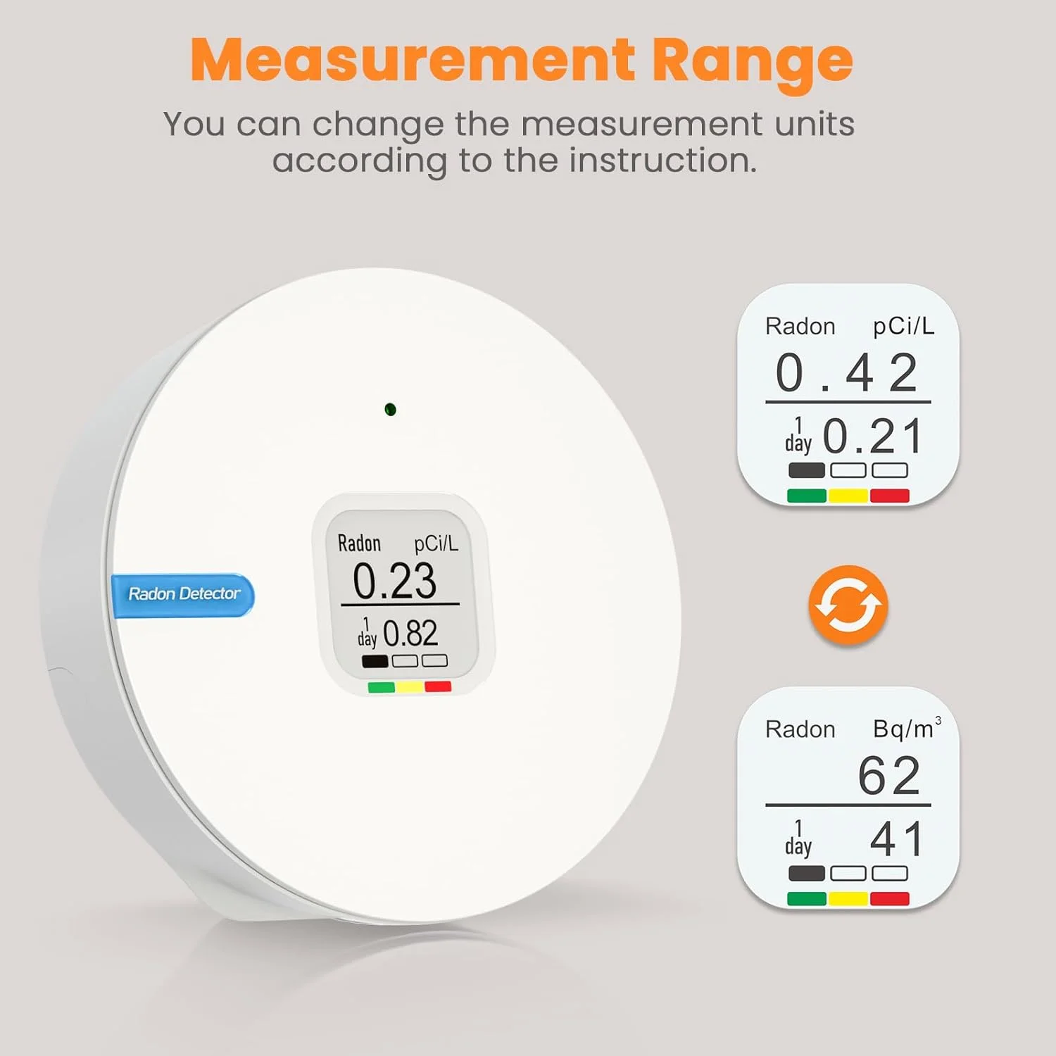 دستگاه رادون سنج Zegrox برای خانه، تستر قابل حمل رادون، سبک وزن، استفاده آسان، تستر رادون با صفحه نمایش E-Ink، بدون نیاز به پرداخت هزینه آزمایشگاه، با 3 باتری AAA، Bq/m3 و pCi/L اختیاری، سفید دستگاه رادون سنج Zegrox برای خانه، تستر قابل حمل رادون، سبک وزن، استفاده آسان، تستر رادون با صفحه نمایش E-Ink، بدون نیاز به پرداخت هزینه آزمایشگاه، با 3 باتری AAA، Bq/m3 و pCi/L اختیاری، سفید