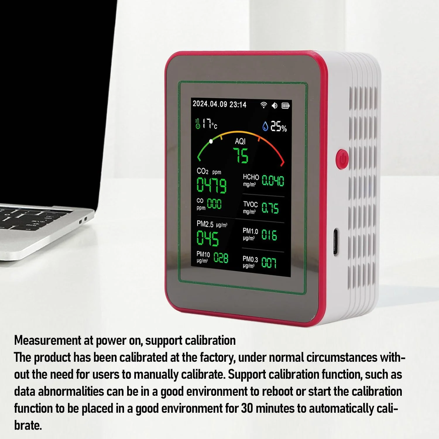 تستر کیفیت Zhjvihx، مانیتور کیفیت صفحه نمایش HD 2.8 اینچی 15 در 1 WIFI قابل حمل با PM0.3 PM1.0 PM2.5 PM10 CO2 HCHO TVOC دما رطوبت برای خانه دفتر کار خودرو (سفید+قرمز) تستر کیفیت Zhjvihx، مانیتور کیفیت صفحه نمایش HD 2.8 اینچی 15 در 1 WIFI قابل حمل با PM0.3 PM1.0 PM2.5 PM10 CO2 HCHO TVOC دما رطوبت برای خانه دفتر کار خودرو (سفید+قرمز)