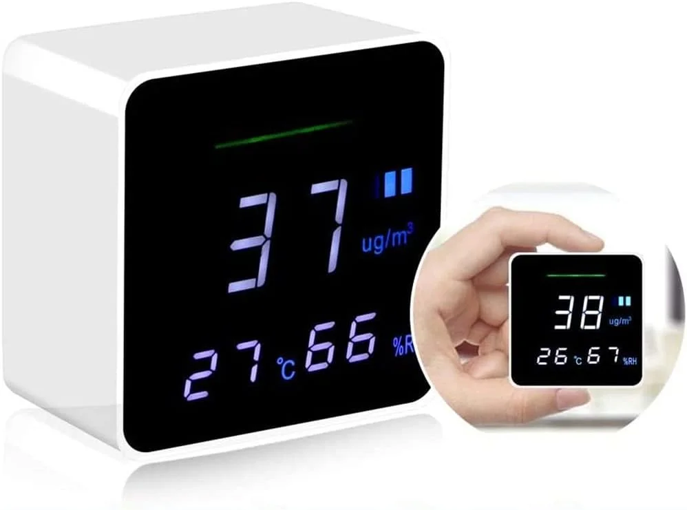 دستگاه سنجش کیفیت هوا ZCBYBT، تستر قابل حمل PM2.5، ابزار تست دما و رطوبت، هشدار تغییر رنگ هوشمند، با USB با قابلیت کارکرد 4-5 ساعت