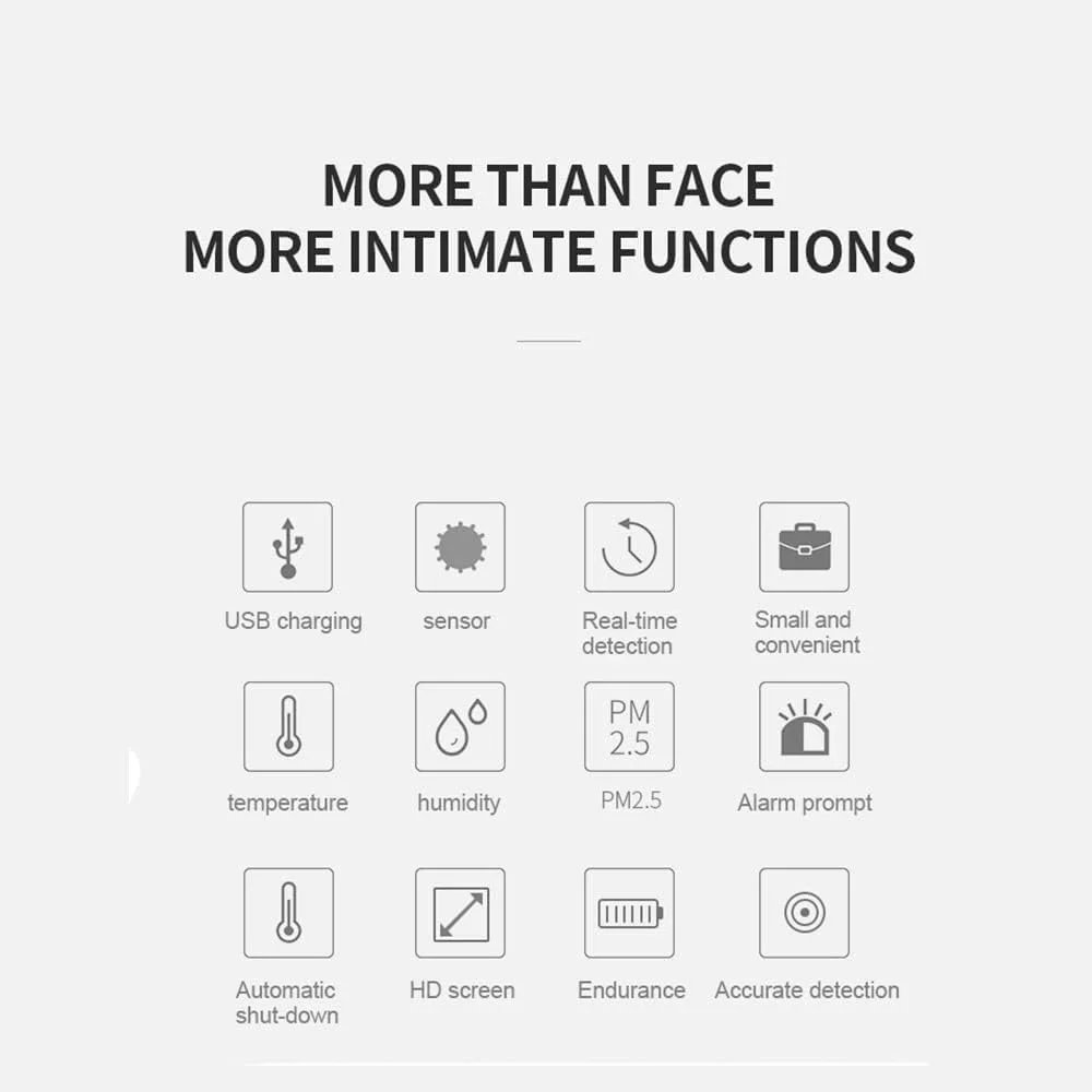 دستگاه سنجش کیفیت هوا ZCBYBT، تستر قابل حمل PM2.5، ابزار تست دما و رطوبت، هشدار تغییر رنگ هوشمند، با USB با قابلیت کارکرد 4-5 ساعت