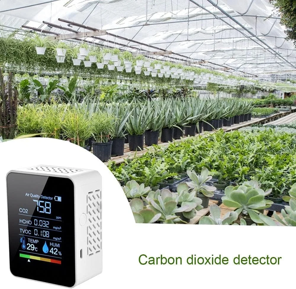 دستگاه سنجش کیفیت هوا ZCBYBT، مانیتور قابل حمل CO2 PPM، ردیاب دی اکسید کربن CO2 TVOC HCHO، آنالایزر چند گاز، مشکی دستگاه سنجش کیفیت هوا ZCBYBT، مانیتور قابل حمل CO2 PPM، ردیاب دی اکسید کربن CO2 TVOC HCHO، آنالایزر چند گاز، مشکی