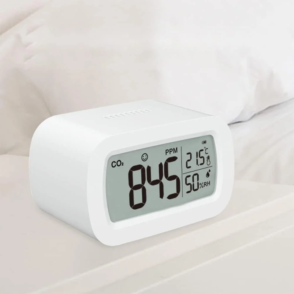 دستگاه سنجش کیفیت هوا ZCBYBT، ردیاب CO2، حسگر حرفه ای دما و رطوبت، نمایش لحظه ای، مناسب برای خانه، دفتر، باغ و غیره