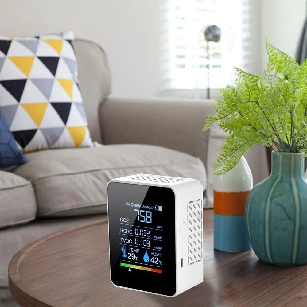 دستگاه سنجش کیفیت هوا ZCBYBT، مانیتور قابل حمل CO2 PPM، ردیاب دی اکسید کربن CO2 TVOC HCHO، آنالایزر چند گاز، مشکی دستگاه سنجش کیفیت هوا ZCBYBT، مانیتور قابل حمل CO2 PPM، ردیاب دی اکسید کربن CO2 TVOC HCHO، آنالایزر چند گاز، مشکی