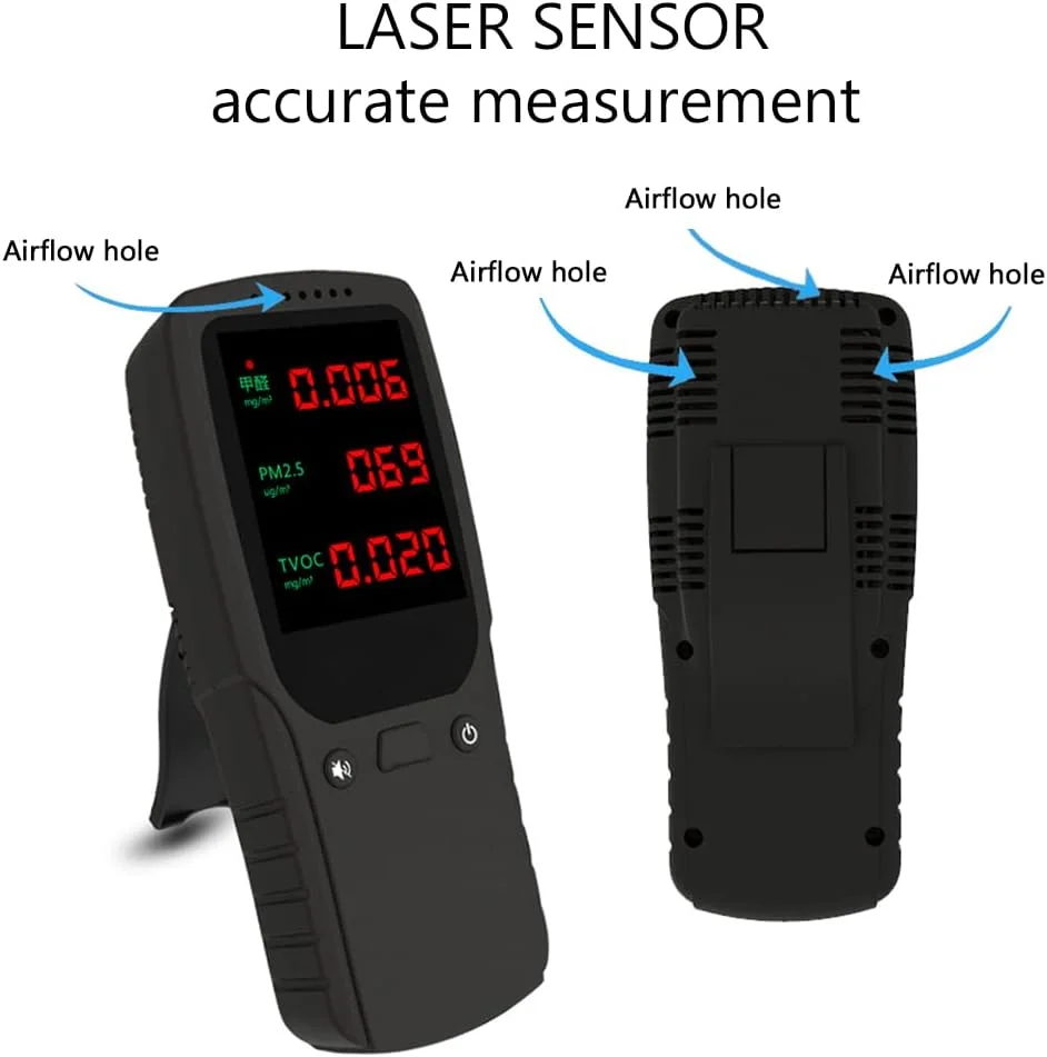 دستگاه سنجش کیفیت هوا ZCBYBT، ردیاب HCHO PM2.5 TVOC، مقدار عددی دقیق، کالیبراسیون هوشمند، حمل آسان، مناسب برای خانه، ماشین، دفتر و غیره