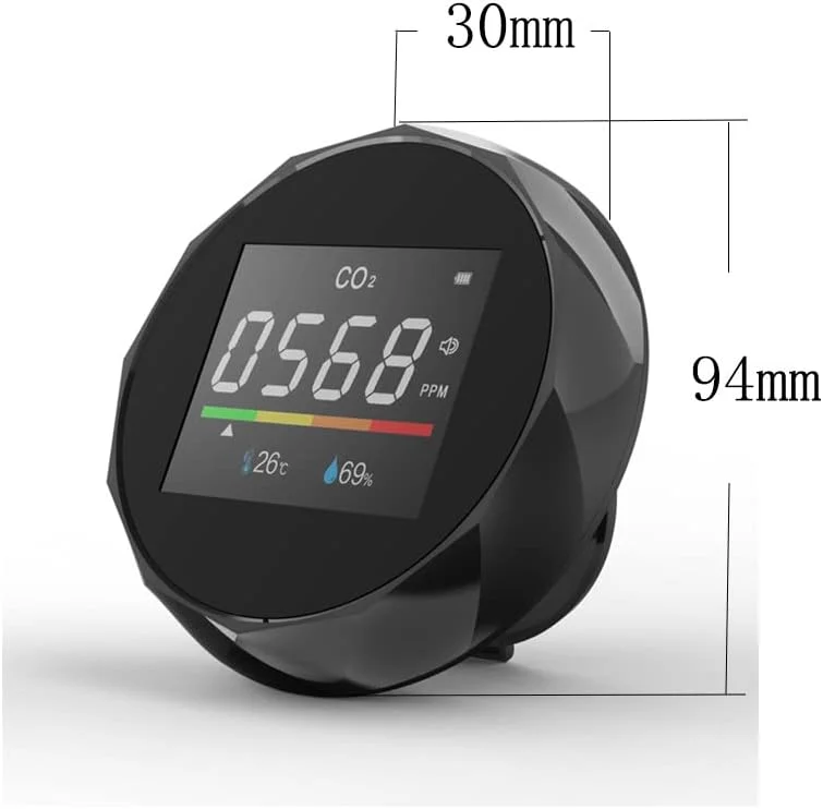 دستگاه سنجش کیفیت هوا ZCBYBT، آشکارساز CO2 با حسگر NDIR، کاربری آسان، دقت 99%، نمایش دما و رطوبت، دارای منبع تغذیه USB و باتری قابل شارژ