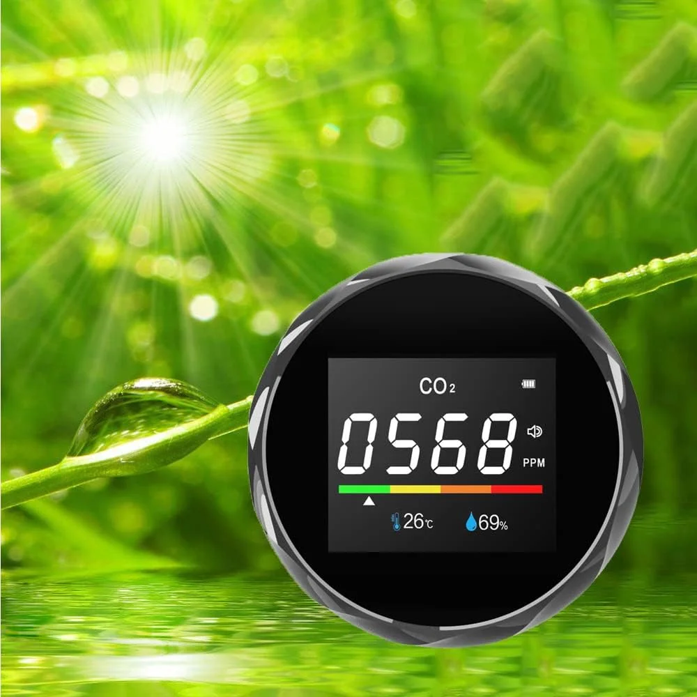 دستگاه سنجش کیفیت هوا ZCBYBT، آشکارساز CO2 با حسگر NDIR، کاربری آسان، دقت 99%، نمایش دما و رطوبت، دارای منبع تغذیه USB و باتری قابل شارژ