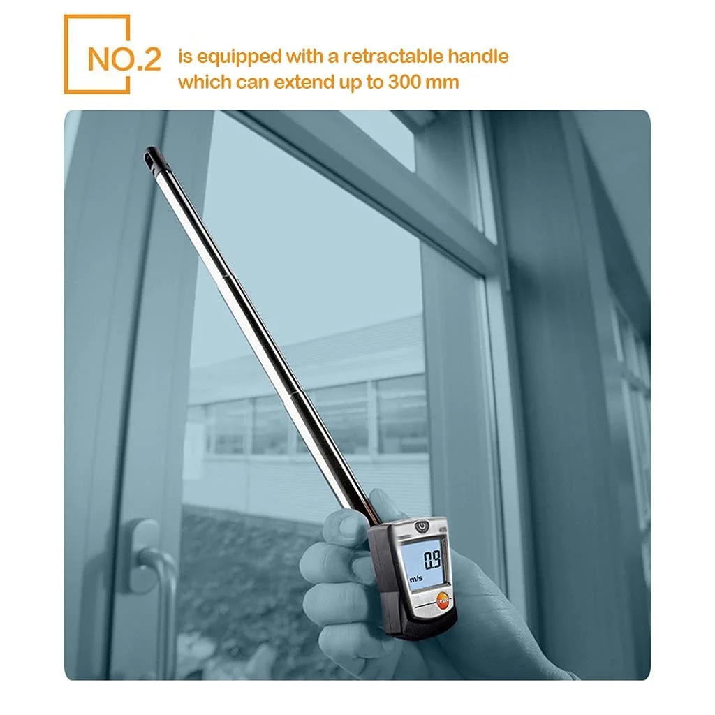 بادسنج حرارتی XYJPCCT دیتالاگر دیجیتال دستی سرعت هوا با نگهدارنده کانال