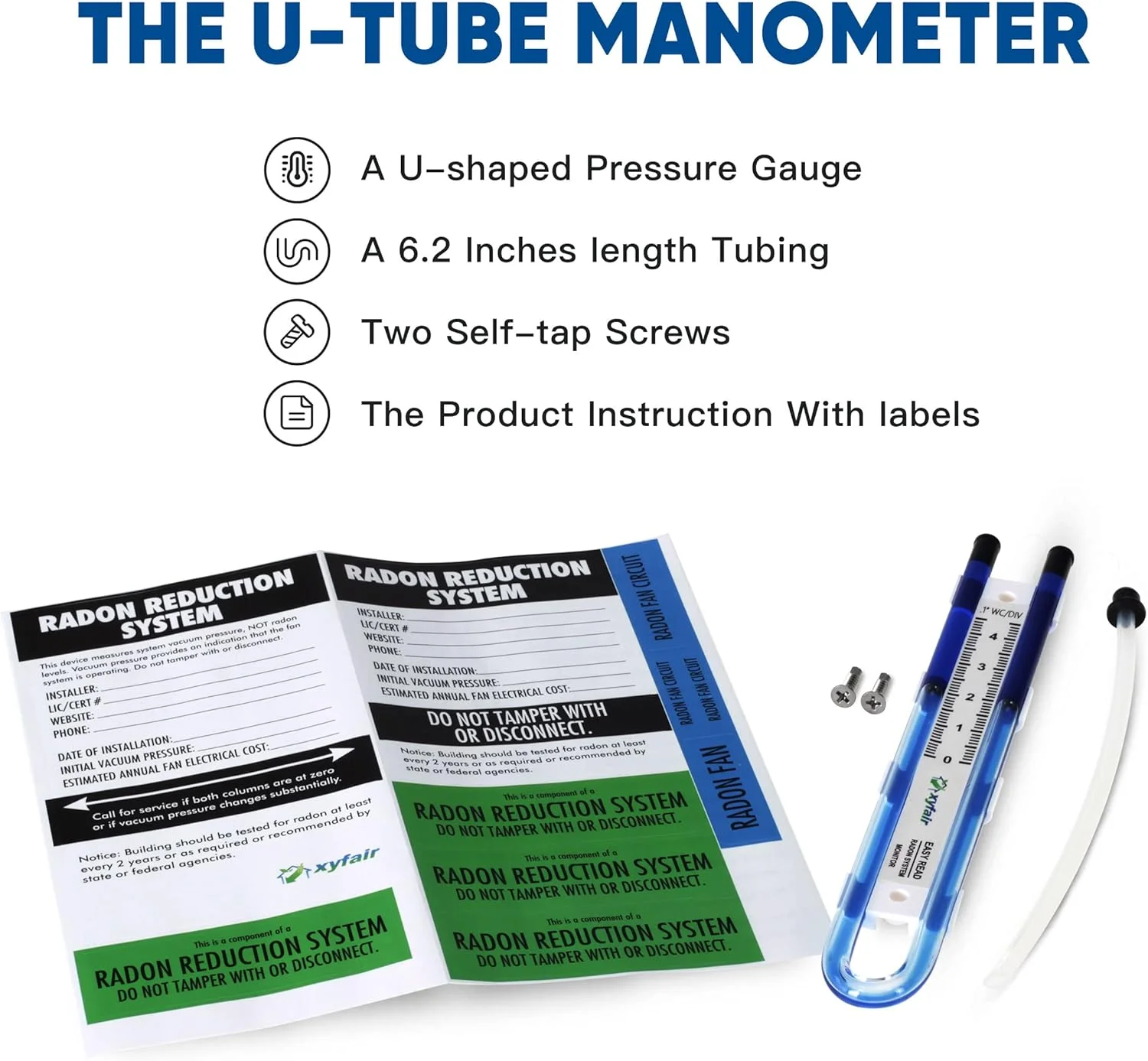 مانومتر آسان خوان XYF Air XYF | نشانگر فشار هوای U شکل (آبی) مانومتر آسان خوان XYF Air XYF | نشانگر فشار هوای U شکل (آبی)