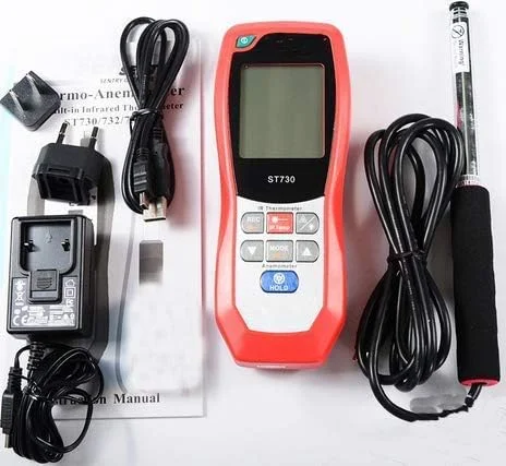 بادسنج دیجیتال XYHIPO مدل ST733، ترمو وایر IR برای تهویه بادسنج دیجیتال XYHIPO مدل ST733، ترمو وایر IR برای تهویه