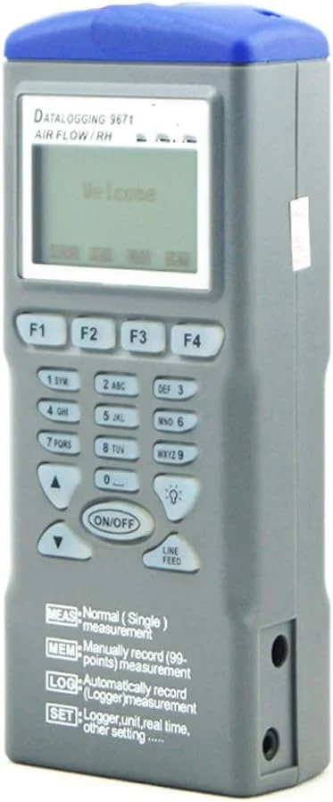 بادسنج XAOHYE با قابلیت ثبت اطلاعات، سرعت هوا، حجم هوا، دما، رطوبت و دمای حباب مرطوب را اندازه گیری می کند.