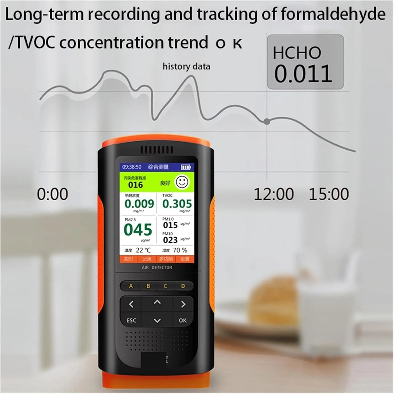 دستگاه سنجش کیفیت هوا WRQzxcv، قابل حمل، فرمالدهید متر دیجیتال، حسگر رطوبت، تستر کیفیت هوا، آشکارساز آلودگی، گرد و غبار ریز، مناسب برای فضای داخلی دستگاه سنجش کیفیت هوا WRQzxcv، قابل حمل، فرمالدهید متر دیجیتال، حسگر رطوبت، تستر کیفیت هوا، آشکارساز آلودگی، گرد و غبار ریز، مناسب برای فضای داخلی