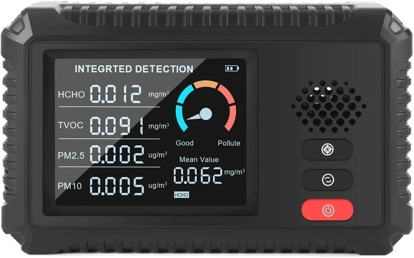 تستر فرمالدهید WnewTools HCHO/TVOC/PM2.5/PM10، آشکارساز فرمالدهید، نظارت بر داده های زمان واقعی، آنالایزر گاز مانیتور کیفیت هوا چند منظوره