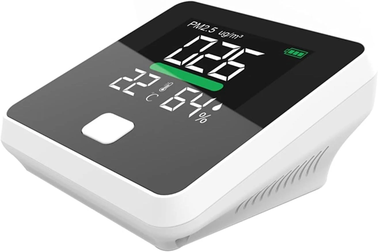 دستگاه تشخیص کیفیت هوا WRQzxcv، سنجش ذرات معلق PM2.5، دما و رطوبت، فروش مستقیم کارخانه، آلارم با صدای بلند و نمایشگر دیجیتال LCD