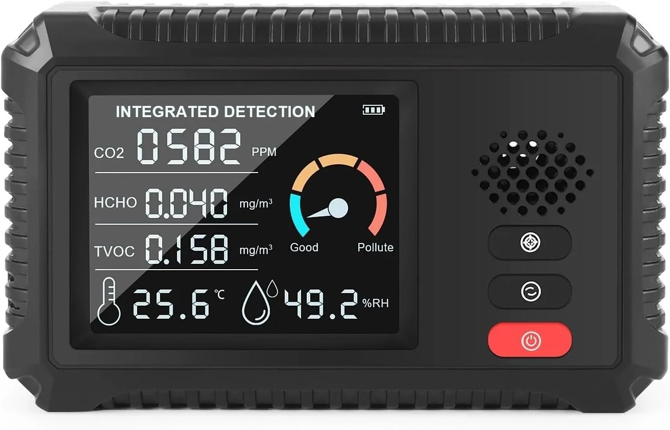 تستر فرمالدهید WnewTools HCHO/TVOC/PM2.5/PM10، آشکارساز فرمالدهید، نظارت بر داده های زمان واقعی، آنالایزر گاز مانیتور کیفیت هوا چند منظوره