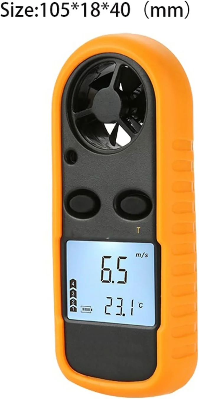 بادسنج WAYOM، بادسنج دستی 2 در 1 برای اندازه گیری سرعت باد، دما و حجم هوای محیط بیرون و سیستم تهویه مطبوع، حسگر با دقت بالا