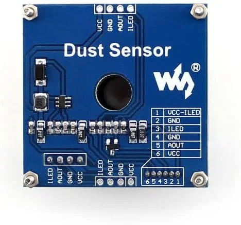 ماژول تشخیص سنسور گرد و غبار Waveshare با Sharp GP2Y1010AU0F برای اندازه گیری PM2.5 تصفیه کننده هوا، مانیتور تهویه مطبوع، پشتیبانی از آردوینو