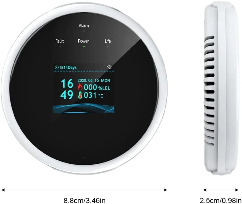 سنسور نشت یاب بی سیم تویا با نمایشگر دیجیتال LCD، بهبود دما، مناسب برای رستوران و هوا