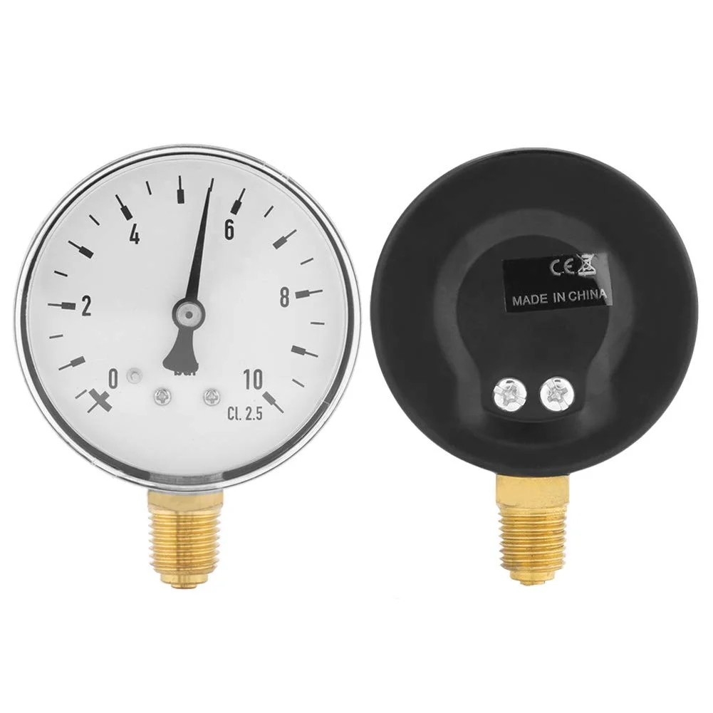فشارسنج روغن هوا آب 1/4 اینچ NPT 0-10 بار نصب جانبی فشارسنج روغن هوا آب 1/4 اینچ NPT 0-10 بار نصب جانبی