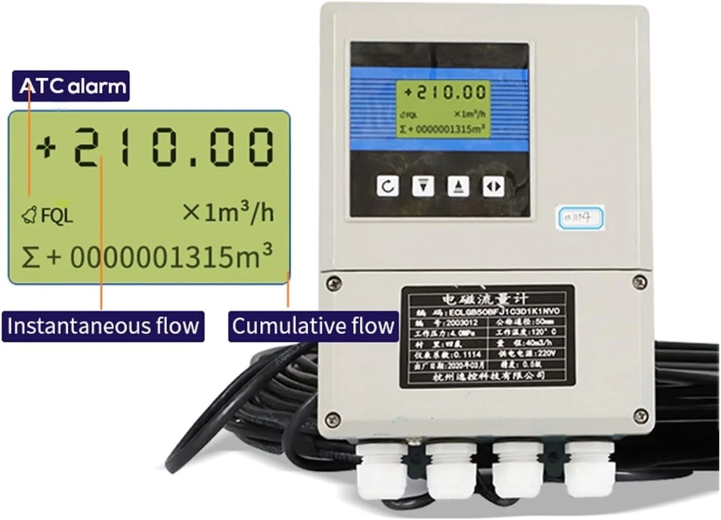 فلومتر آب، فلومتر مغناطیسی 4-20 MA RS485، فلومتر نصب دیواری دیجیتال از راه دور DN10 DN25 DN40 DN50 (DN40) فلومتر آب، فلومتر مغناطیسی 4-20 MA RS485، فلومتر نصب دیواری دیجیتال از راه دور DN10 DN25 DN40 DN50 (DN40)