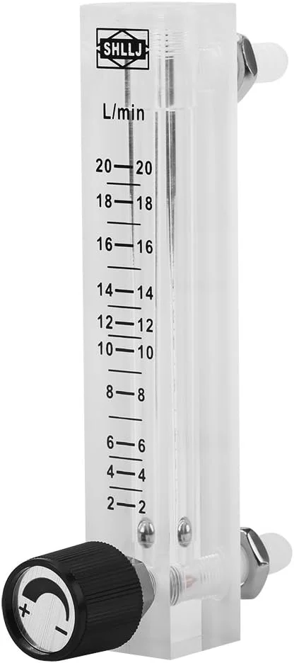 فلومتر والفرانت 2-20 لیتر در دقیقه اکریلیک هوا گاز با شیر کنترل برای اندازه گیری و کنترل گاز