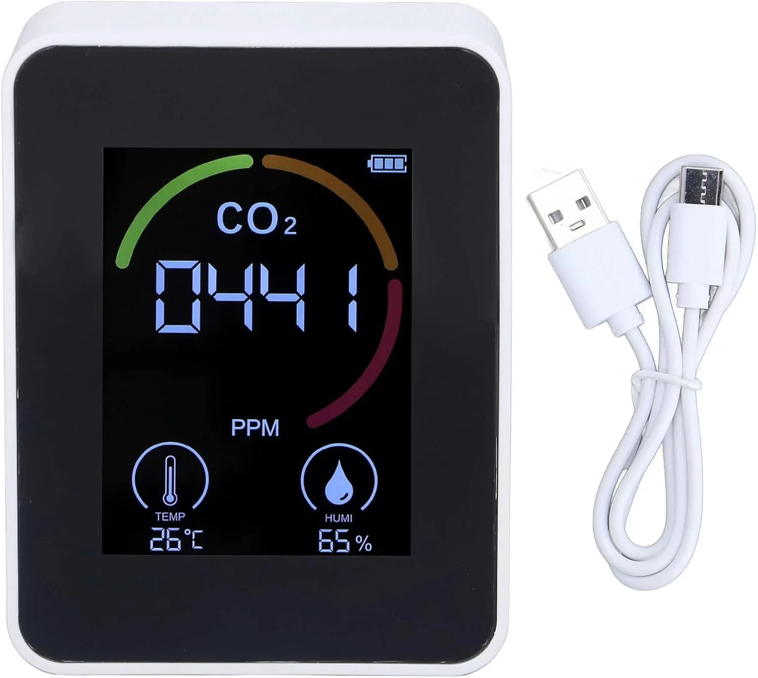 دستگاه سنجش کیفیت هوای داخل ساختمان Vomeko، ردیاب CO2، تست کننده دما و رطوبت، مانیتور قابل حمل دی اکسید کربن، مانیتور هوای پاک فضای محدود دستگاه سنجش کیفیت هوای داخل ساختمان Vomeko، ردیاب CO2، تست کننده دما و رطوبت، مانیتور قابل حمل دی اکسید کربن، مانیتور هوای پاک فضای محدود