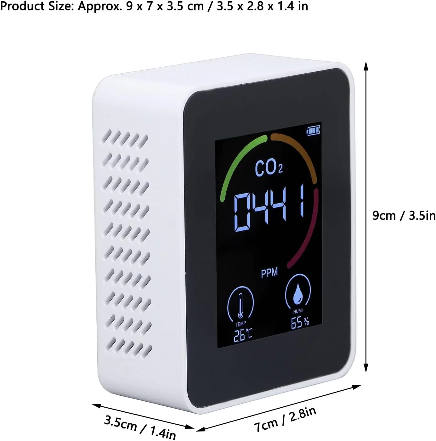 دستگاه سنجش کیفیت هوای داخل ساختمان Vomeko، ردیاب CO2، تست کننده دما و رطوبت، مانیتور قابل حمل دی اکسید کربن، مانیتور هوای پاک فضای محدود دستگاه سنجش کیفیت هوای داخل ساختمان Vomeko، ردیاب CO2، تست کننده دما و رطوبت، مانیتور قابل حمل دی اکسید کربن، مانیتور هوای پاک فضای محدود