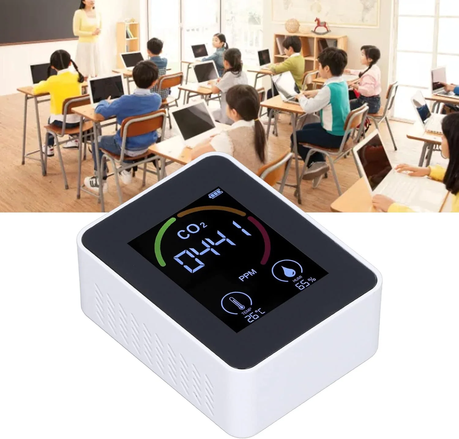 دستگاه سنجش کیفیت هوای داخل ساختمان Vomeko، ردیاب CO2، تست کننده دما و رطوبت، مانیتور قابل حمل دی اکسید کربن، مانیتور هوای پاک فضای محدود دستگاه سنجش کیفیت هوای داخل ساختمان Vomeko، ردیاب CO2، تست کننده دما و رطوبت، مانیتور قابل حمل دی اکسید کربن، مانیتور هوای پاک فضای محدود