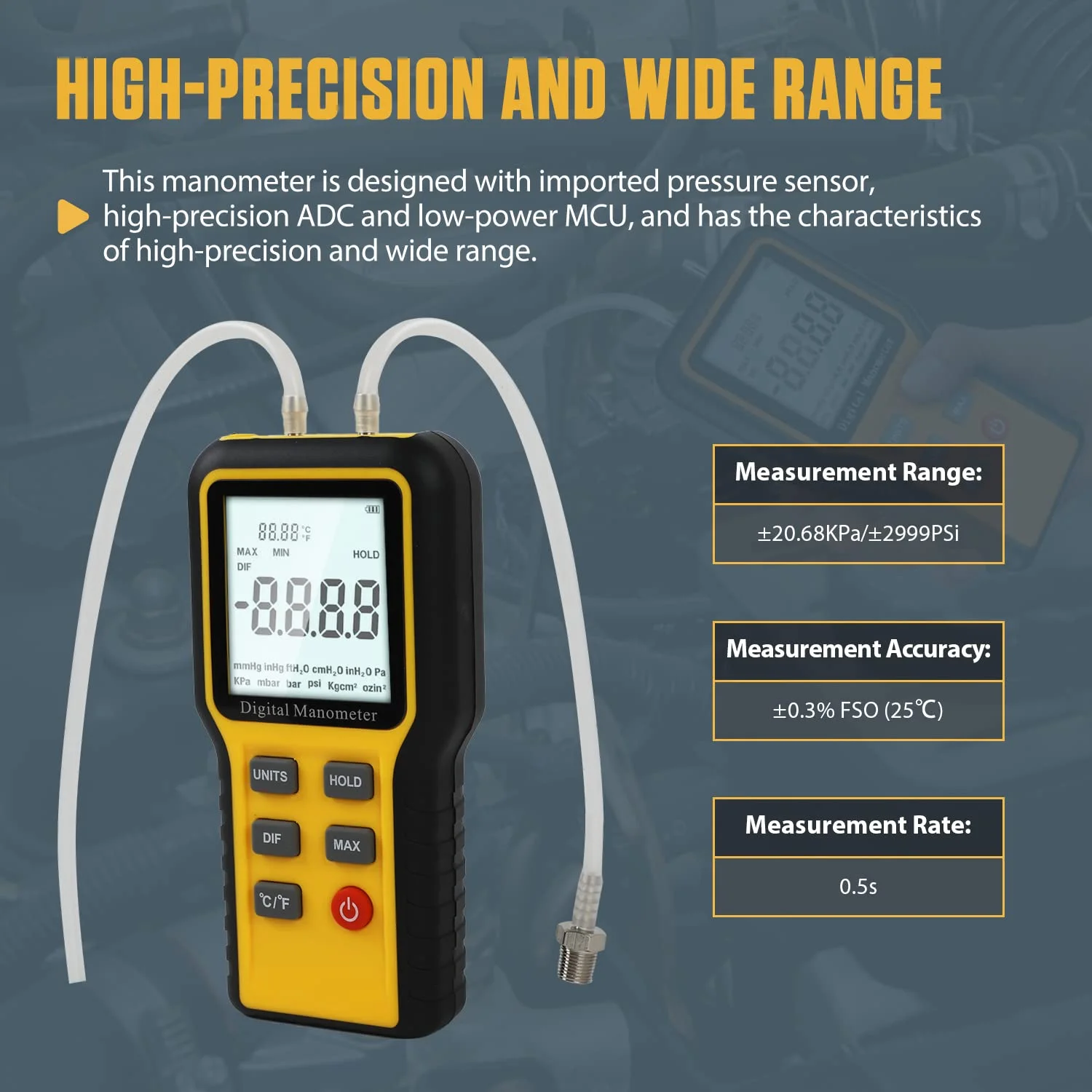 مانومتر دیجیتال VKALTUL - تستر فشار گاز، تست دما و فشار HVAC مانومتر دیجیتال VKALTUL - تستر فشار گاز، تست دما و فشار HVAC