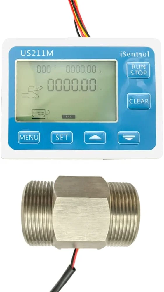 فلومتر دیجیتال VESLFG استیل ضد زنگ 304 سنسور جریان هال اندازه گیری 9-200 لیتر در دقیقه BSPP G1 1/2 فلومتر دیجیتال VESLFG استیل ضد زنگ 304 سنسور جریان هال اندازه گیری 9-200 لیتر در دقیقه BSPP G1 1/2