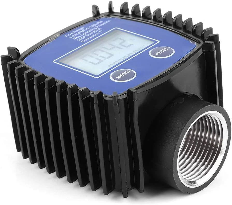 فلومتر دیجیتال VELATEMOR، فلومتر با دقت بالا با نمایشگر دیجیتال، رزوه داخلی 1 اینچ، تکرارپذیری: ±0.3%