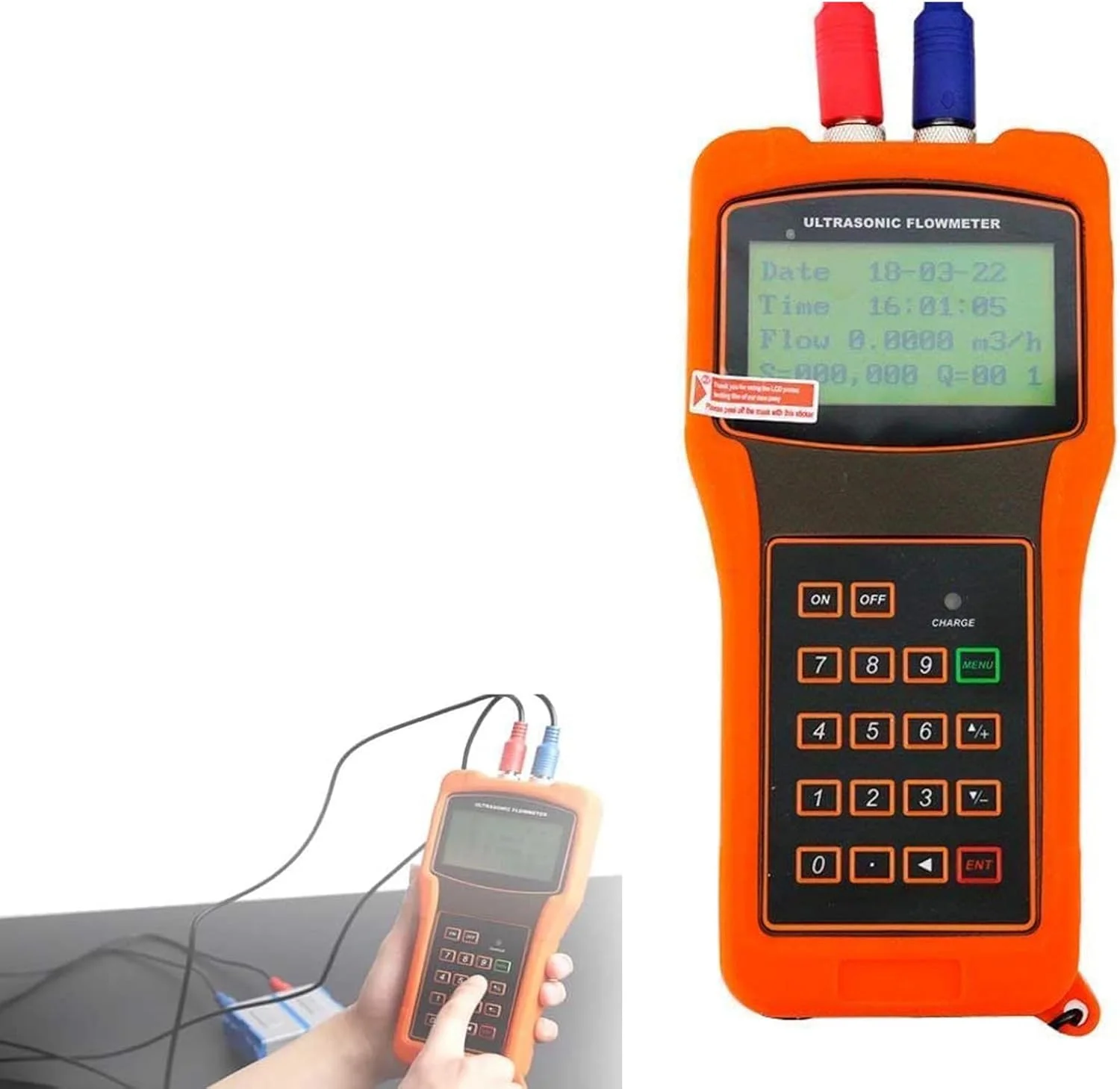 فلومتر التراسونیک شلنگ باغ، فلومتر مایع التراسونیک دیجیتال قابل حمل با محدوده اندازه گیری مبدل استاندارد برای خواندن و استفاده، پروب بزرگ فلومتر التراسونیک شلنگ باغ، فلومتر مایع التراسونیک دیجیتال قابل حمل با محدوده اندازه گیری مبدل استاندارد برای خواندن و استفاده، پروب بزرگ