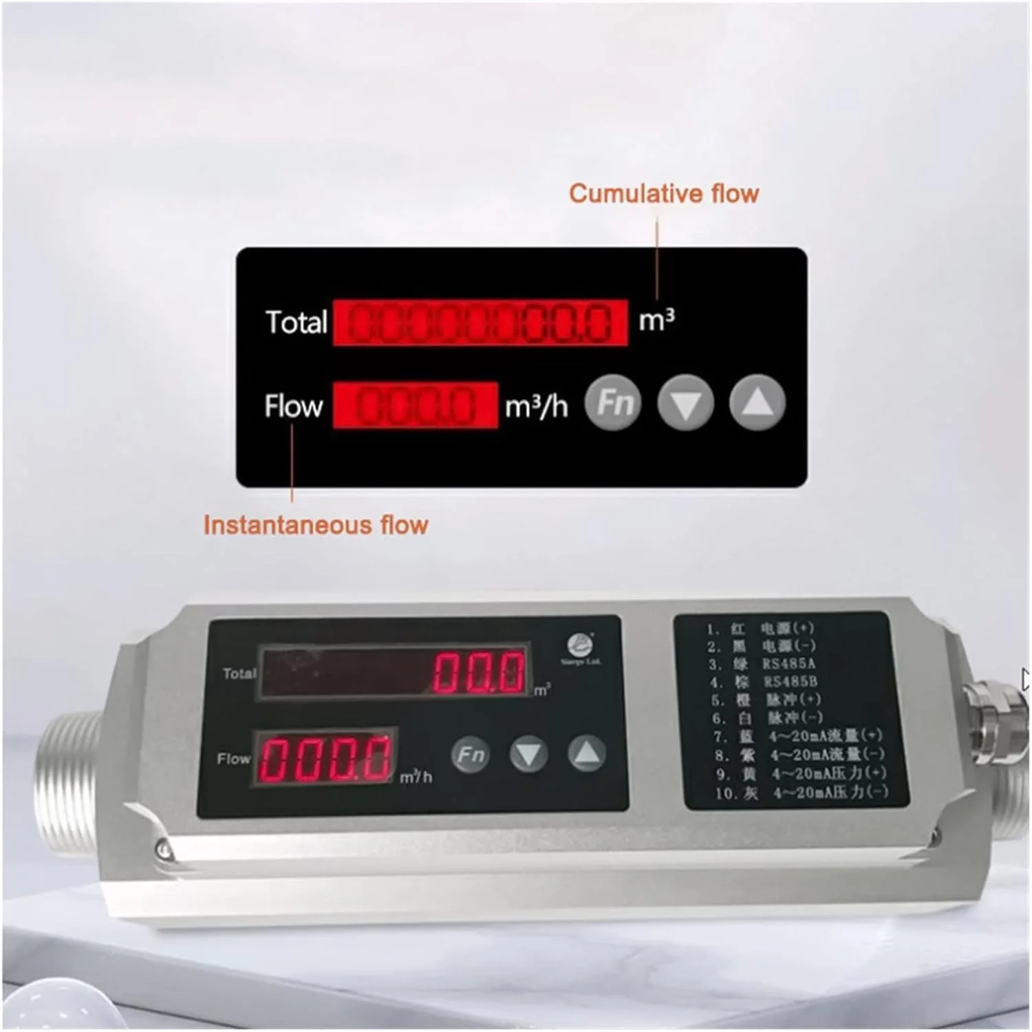 فلومتر التراسونیک ERTUUYD، فلومترهای سری MF2000، فلومتر MF2025/MF2032/MF2050 جریان بزرگ 2 تا 400 متر مکعب در ساعت، فلومتر دیجیتال جرم گاز هوا نیتروژن اکسیژن آرگون دی اکسید کربن (Mf2025 (2-100))