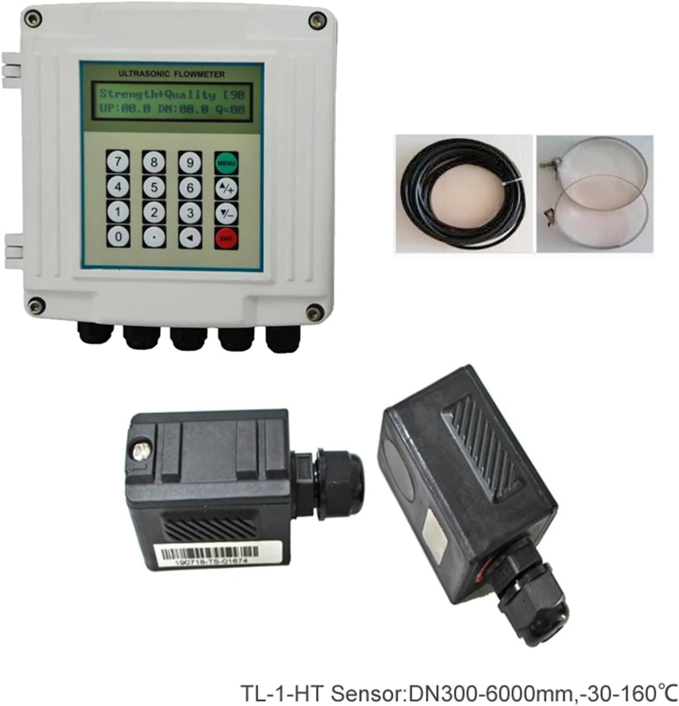 فلومتر آب، TUF-2000S نوع گیره ای کنتورهای جریان آب مایع، نرخ جریان ثابت نصب شده روی دیوار و فلومتر دیجیتال التراسونیک (Host and TL-1-HT)