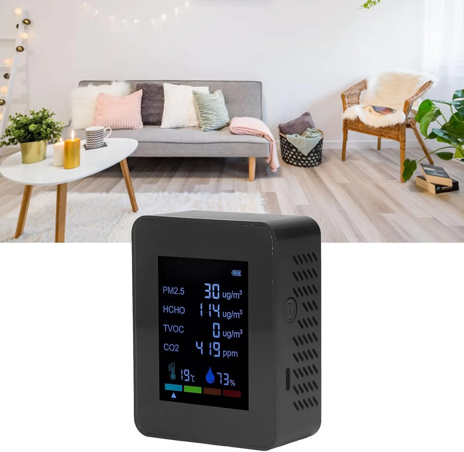 مانیتور CO2 مدل TUORE، کالیبراسیون خودکار، صفحه نمایش رنگی هوشمند، آشکارساز PM2.5، TVOC، HCHO، آلارم صوتی برای خانه و باشگاه ورزشی (مشکی) مانیتور CO2 مدل TUORE، کالیبراسیون خودکار، صفحه نمایش رنگی هوشمند، آشکارساز PM2.5، TVOC، HCHO، آلارم صوتی برای خانه و باشگاه ورزشی (مشکی)