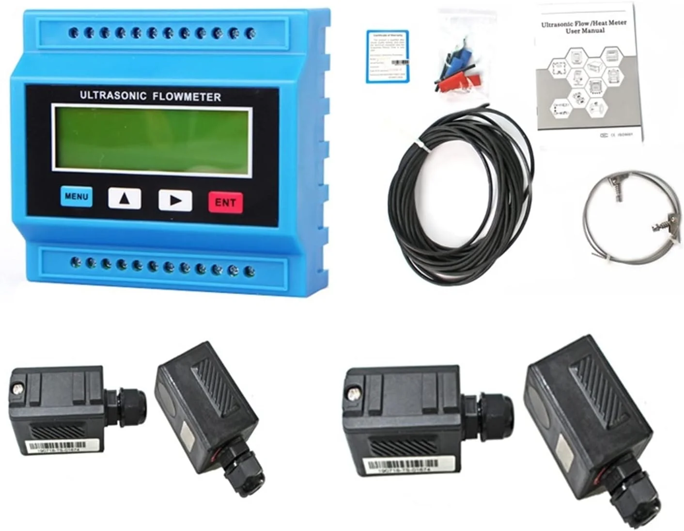 فلومتر آب، TUF-2000M مقیاس جریان آب اولتراسونیک TS-2 TM-1 (DN50~700mm) TL-1-HT (-30~160) مقیاس سنجش با دقت بالا، مقیاس جریان سیال دیجیتال (Host TS-2-HT TM-1-HT)