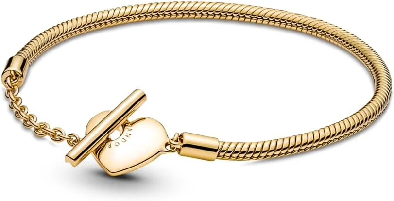دستبند پاندورا Moments مدل 569285C00-23 با قفل میله ای T طرح قلب