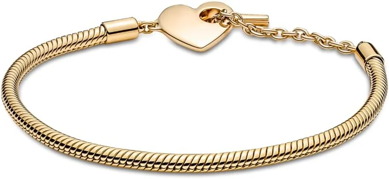 دستبند پاندورا Moments مدل 569285C00-23 با قفل میله ای T طرح قلب