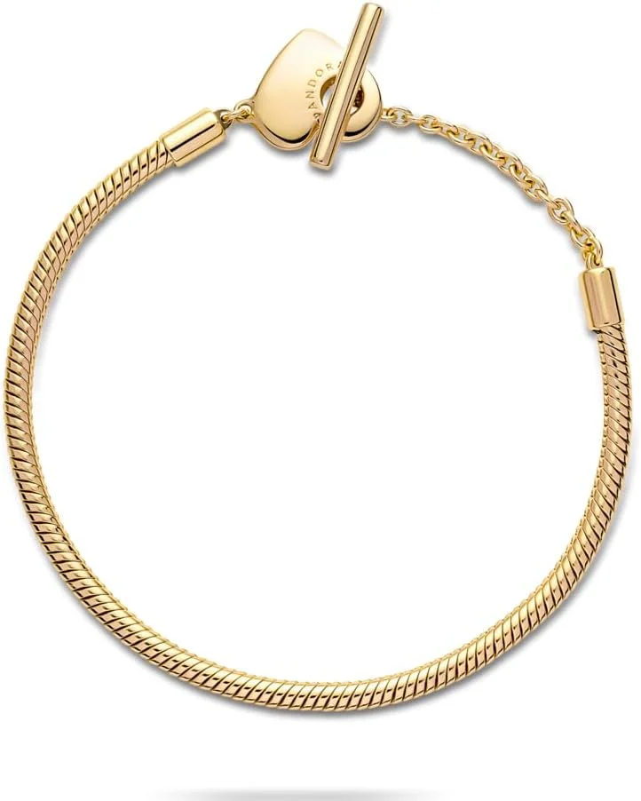 دستبند پاندورا Moments مدل 569285C00-23 با قفل میله ای T طرح قلب