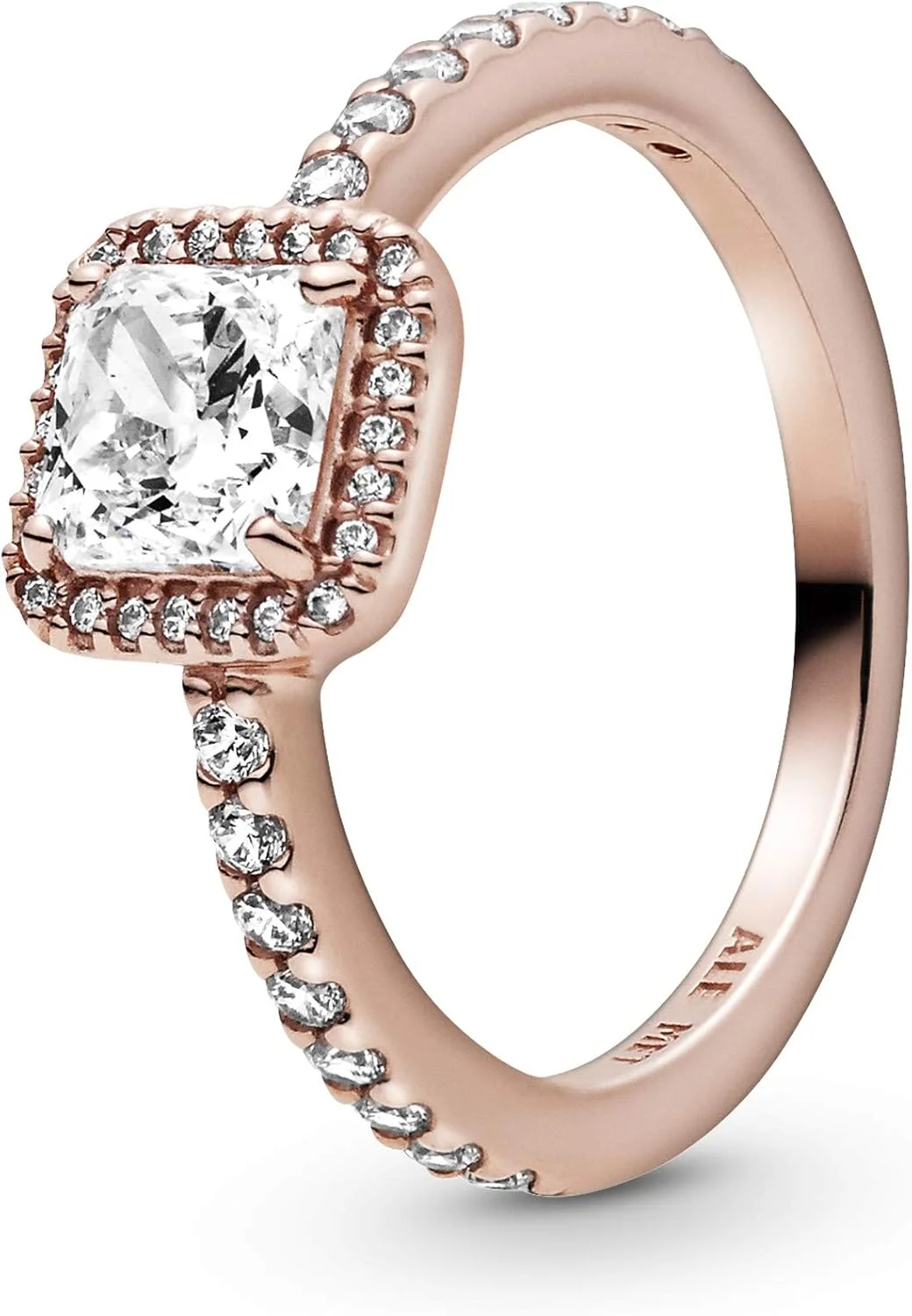 انگشتر ظریف PANDORA Timeless Eleganz، روکش طلای رزگلد 14 عیار، با زیرکونیا مکعبی شفاف