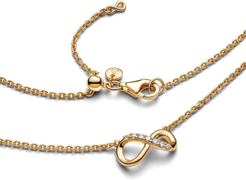 گردنبند قلب بی نهایت درخشان Pandora - دارای 3 طول قابل تنظیم - جواهرات خیره کننده برای زنان - نقره استرلینگ با زیرکونیا مکعبی شفاف - هدیه برای او - 19.7 اینچ گردنبند قلب بی نهایت درخشان Pandora - دارای 3 طول قابل تنظیم - جواهرات خیره کننده برای زنان - نقره استرلینگ با زیرکونیا مکعبی شفاف - هدیه برای او - 19.7 اینچ