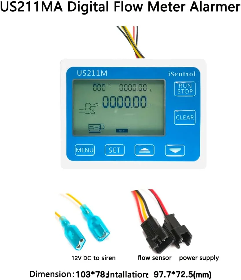 TTGLRT دبی سنج آب، جمع کننده، آلارم و سنسور جریان استیل ضد زنگ توربینی G1-1/2 اینچ BSPP SUS304 TTGLRT دبی سنج آب، جمع کننده، آلارم و سنسور جریان استیل ضد زنگ توربینی G1-1/2 اینچ BSPP SUS304