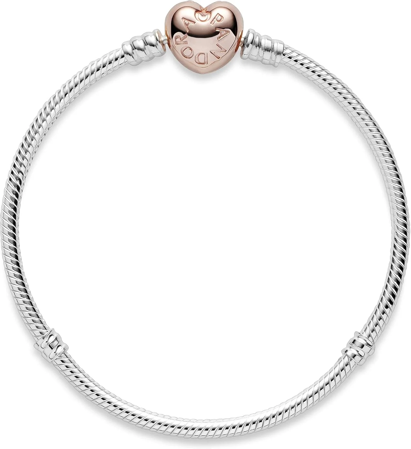 دستبند زنجیری ماری قفل قلبی زنانه پاندورا Moments با روکش طلای رزگلد 14 عیار و نقره استرلینگ برای آویزها دستبند زنجیری ماری قفل قلبی زنانه پاندورا Moments با روکش طلای رزگلد 14 عیار و نقره استرلینگ برای آویزها