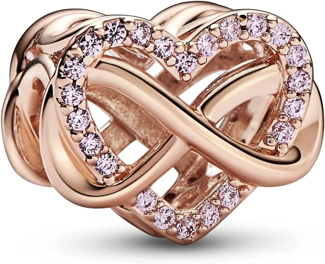 آویز پاندورا Moments طرح قلب ابدیت، نقره استرلینگ، با زیرکونیای کوبیک صورتی