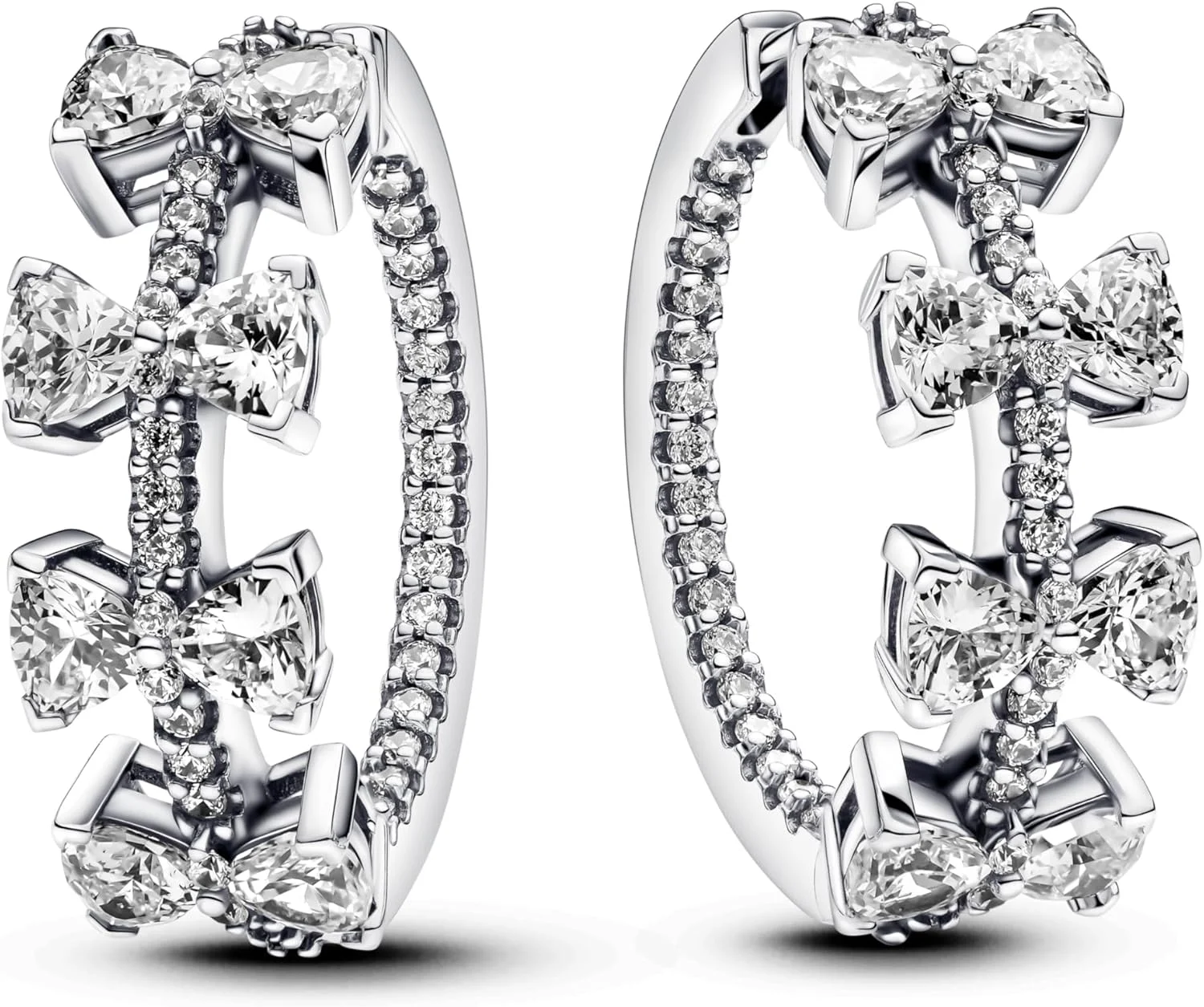 گوشواره حلقه ای نقره ای پاپیونی پاندورا