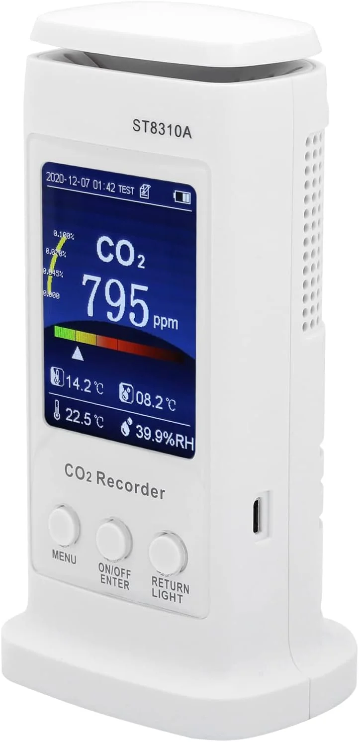 صفحه نمایش دی اکسید کربن TTGLRT، ردیاب کیفیت هوا با دوام برای دما، مناسب فضای باز، منزل و رطوبت