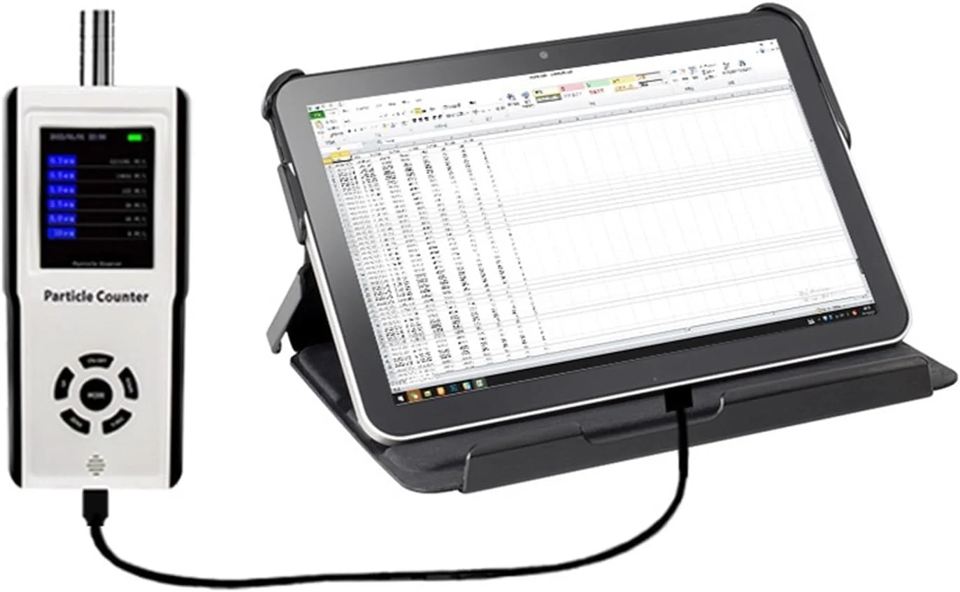 TTGLRT PM2.5 دستگاه قابل حمل برای نمایش زنده کیفیت هوا، دارای شش کانال، ذرات گرد و غبار با قابلیت چاپ