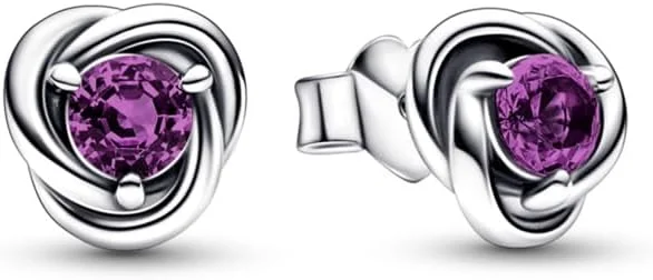 گوشواره های میخی نقره استرلینگ پاندورا با کریستال بنفش انگوری شیرین، سایز تک، نقره استرلینگ، بدون سنگ قیمتی گوشواره های میخی نقره استرلینگ پاندورا با کریستال بنفش انگوری شیرین، سایز تک، نقره استرلینگ، بدون سنگ قیمتی