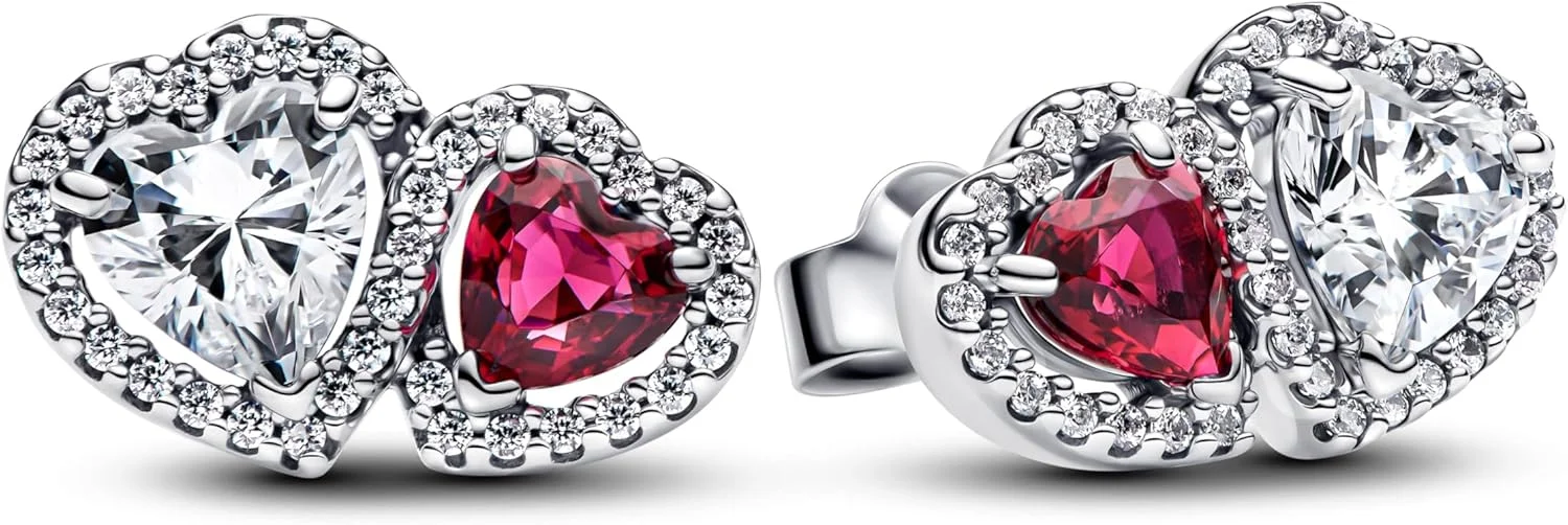 گوشواره های میخی نقره استرلینگ طرح قلب پاندورا