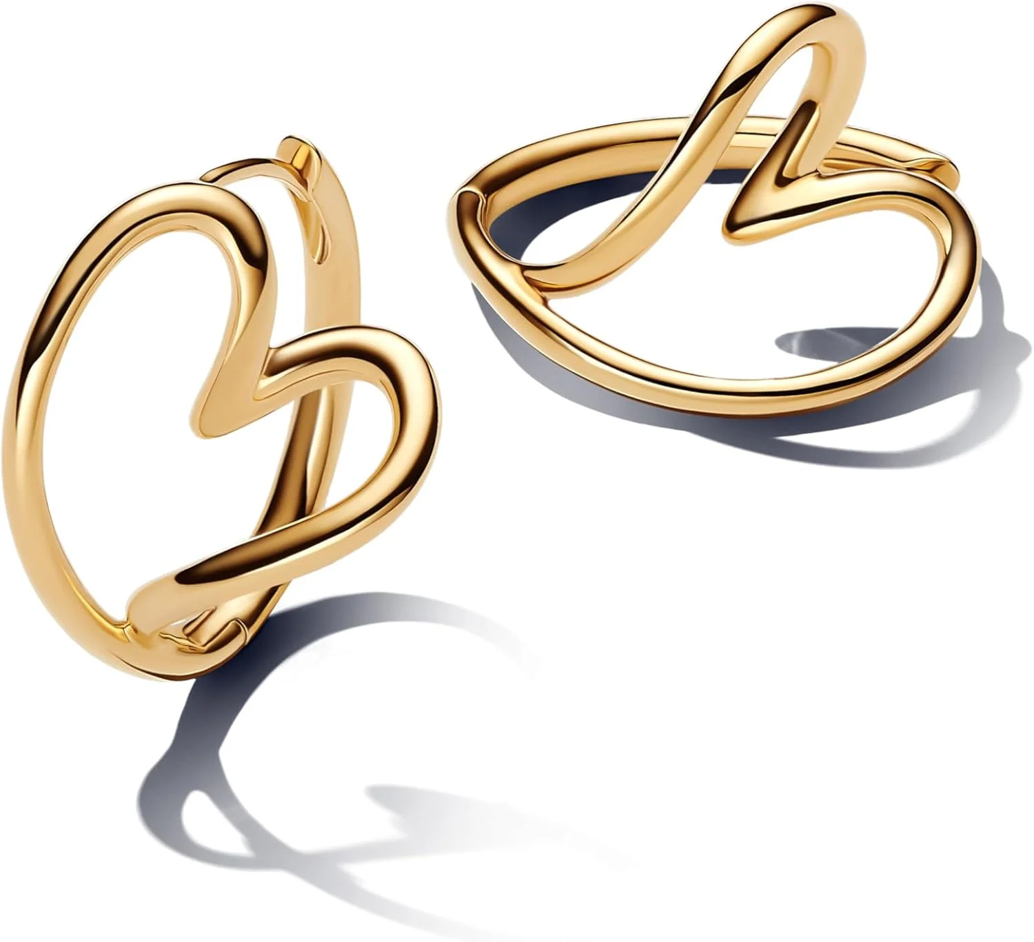 گوشواره های حلقه ای قلبی شکل ارگانیک